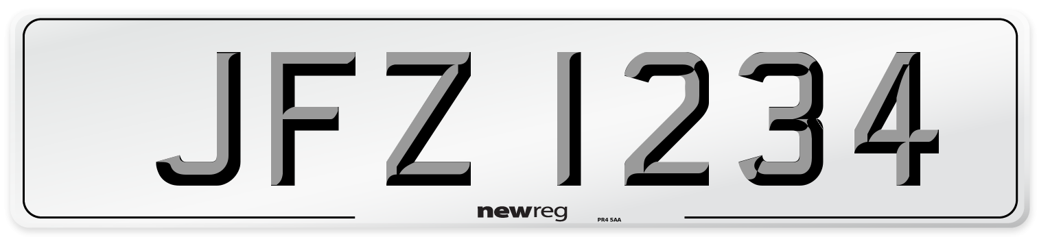 JFZ 1234 Number Plate from New Reg